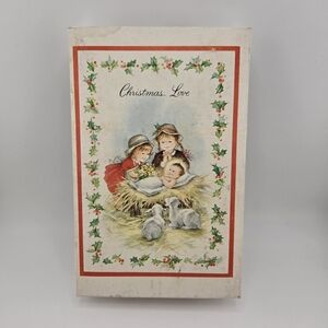 Vintage Christmas Love Nativity Scene Christmas Card Empty Box